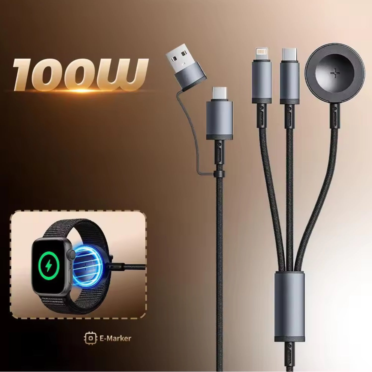 100W USBA/USBC to Lightning/USBC/Apple Watch Charger
