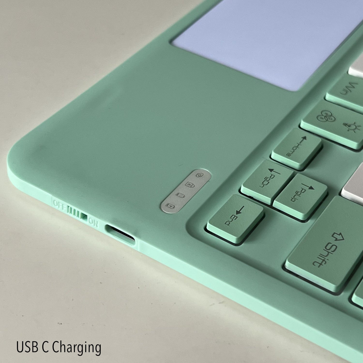 Ultra Thin Backlit Bluetooth Keyboard with TouchPad (Pairing 3 Devices) Mint