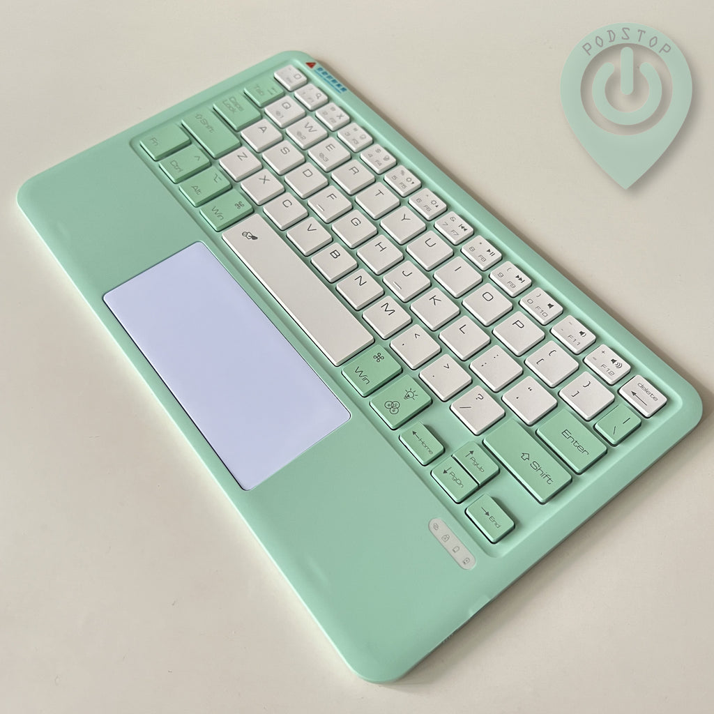 Ultra Thin Backlit Bluetooth Keyboard with TouchPad (Pairing 3 Devices) Mint