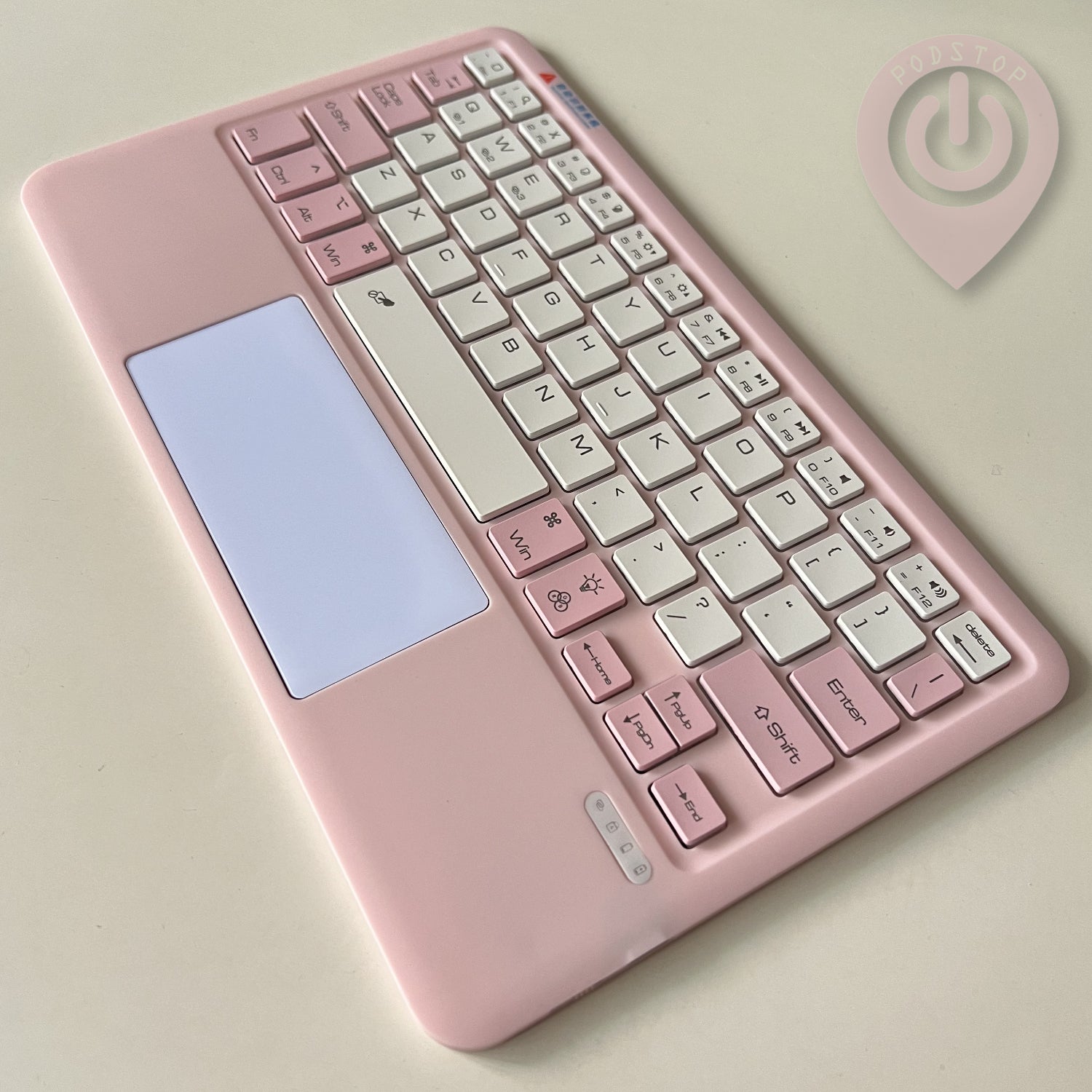 Ultra Thin Backlit Bluetooth Keyboard with TouchPad (Pairing 3 Devices) Pink