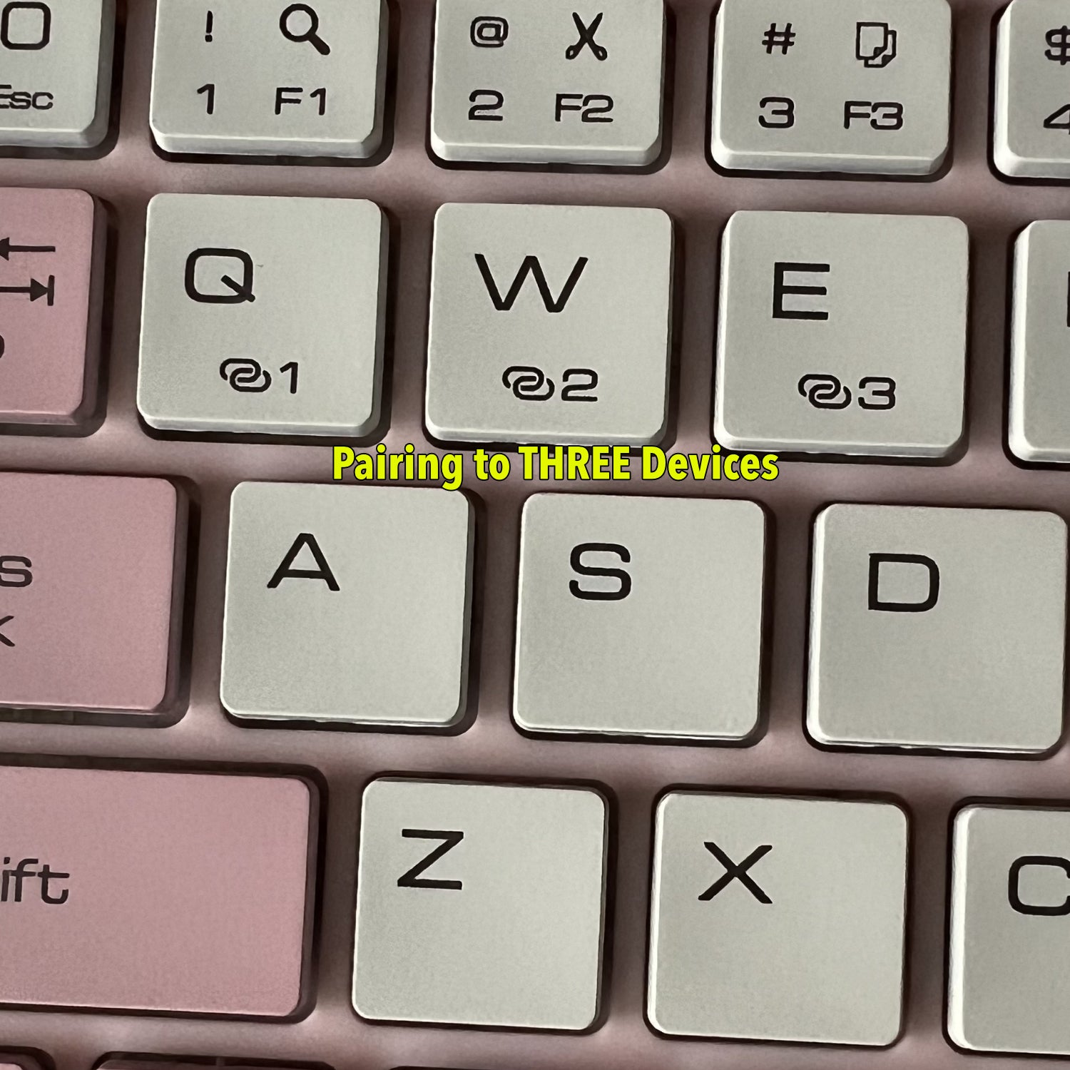 Ultra Thin Backlit Bluetooth Keyboard with TouchPad (Pairing 3 Devices) Pink