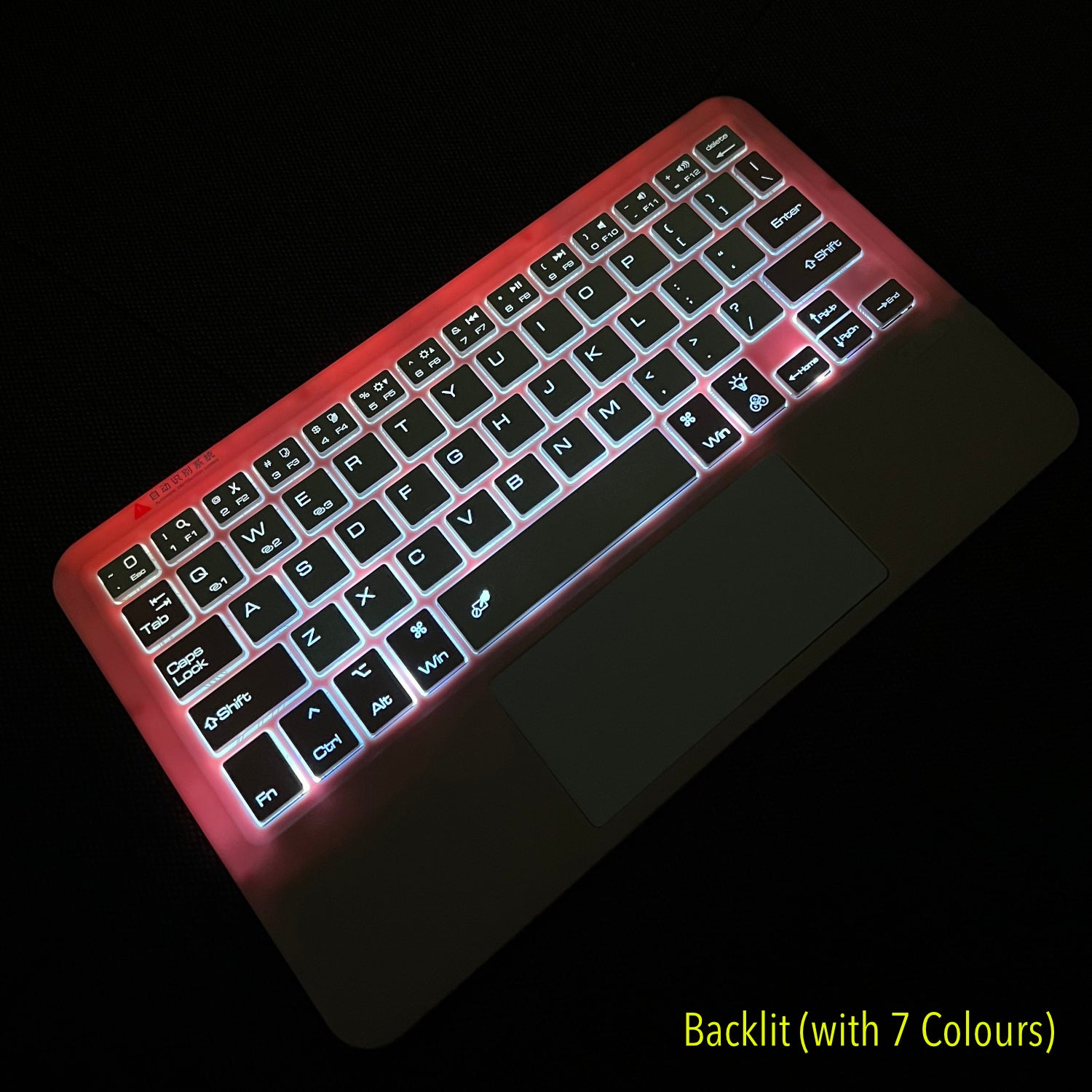 Ultra Thin Backlit Bluetooth Keyboard with TouchPad (Pairing 3 Devices) Pink