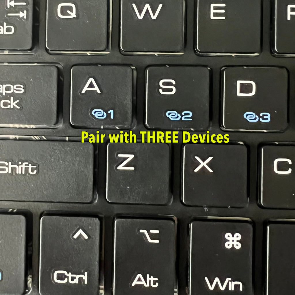 Ultra Thin Bluetooth Keyboard with TouchPad (Pairing 3 Devices) Black