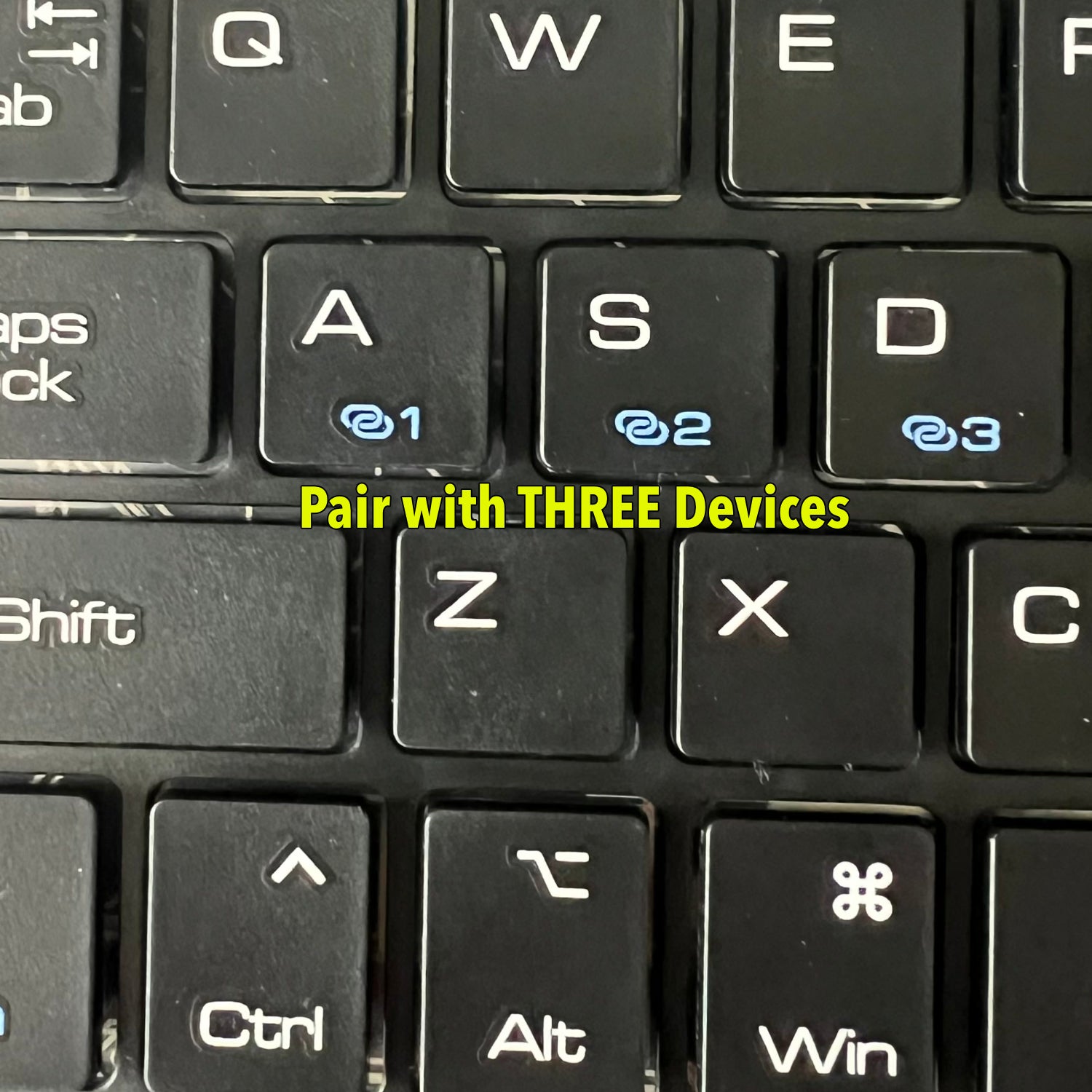 Ultra Thin Bluetooth Keyboard with TouchPad (Pairing 3 Devices) Black