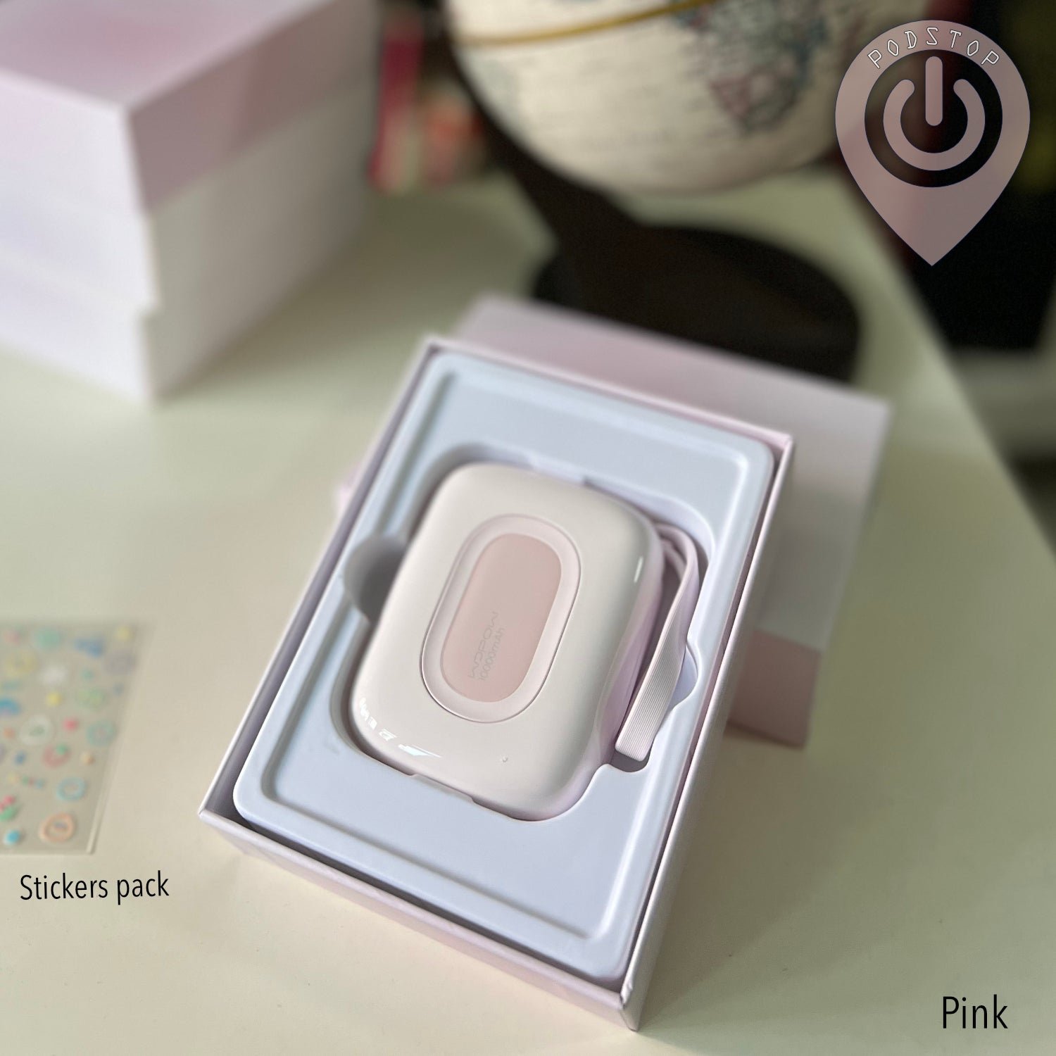WOPOW Mini 10,000 mAh PowerBank with Built-in USB-C & Lightning Braided Cable (4 Colours)