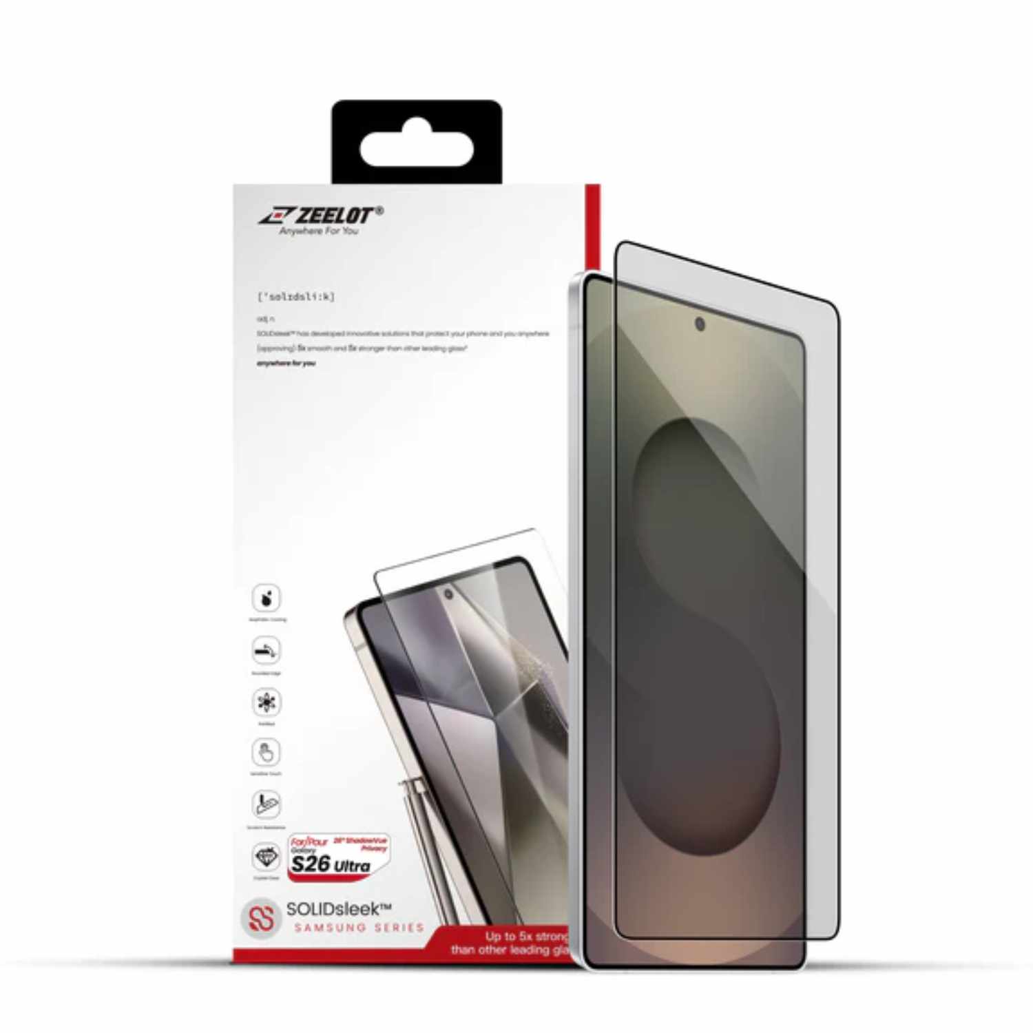 ZEELOT SOLIDSleek for Samsung Galaxy S26, S26 Pro, S26 Ultra (with EasyFit Installation Kit)