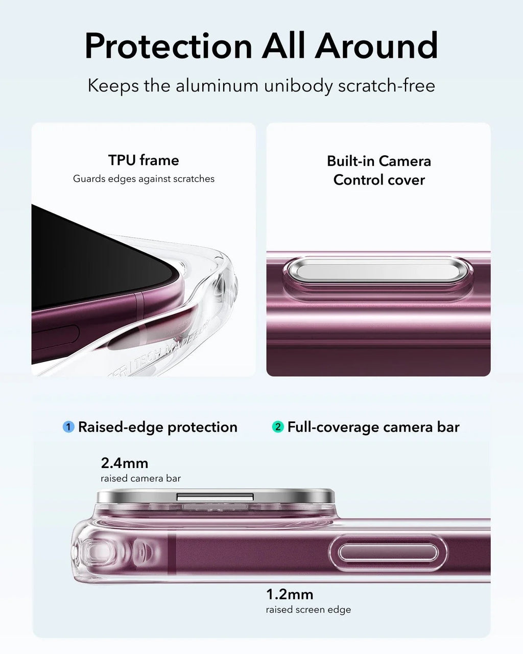 ESR Classic Hybrid Clear Case for iPhone 16/16+/16Pro/16Pro Max/17/17Pro/18Pro/17Pro Max/18 Pro Max/Air
