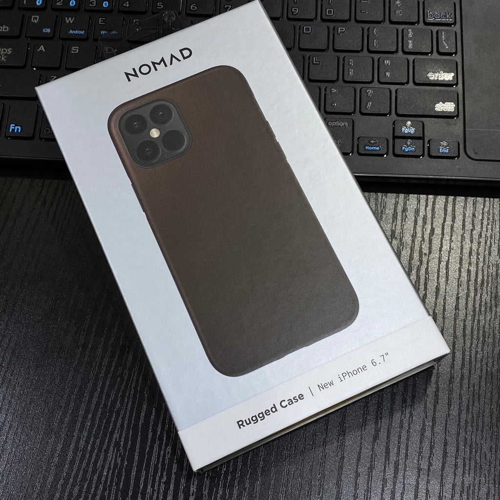 Nomad Rugged Horween Leather Case for iPhone 12 mini / 12/ 12 Pro / 12 Pro Max (Rustic Brown & Black)