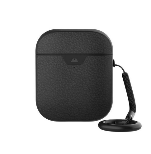 Mous Leather Shockproof Case for Airpods 1 & 2 (Black & Brown)