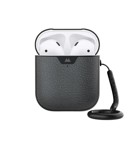 Mous Leather Shockproof Case for Airpods 1 & 2 (Black & Brown)