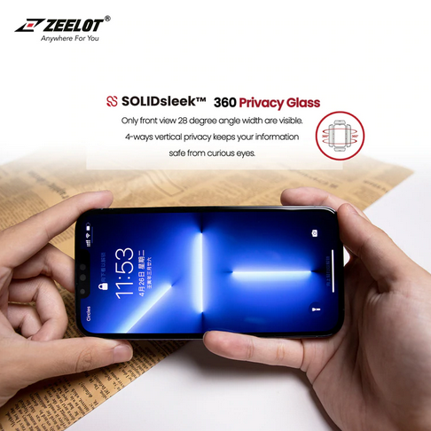 Zeelot 4 Way Privacy Glass for iPhone 13/13 Pro/ Pro Max